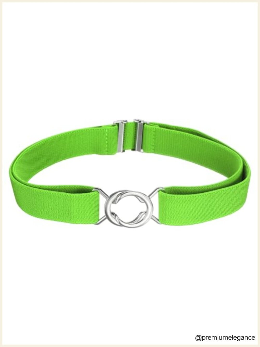Women's Elastic Stretch Belt with Flat Metal Buckle for Dresses Jeans Pants